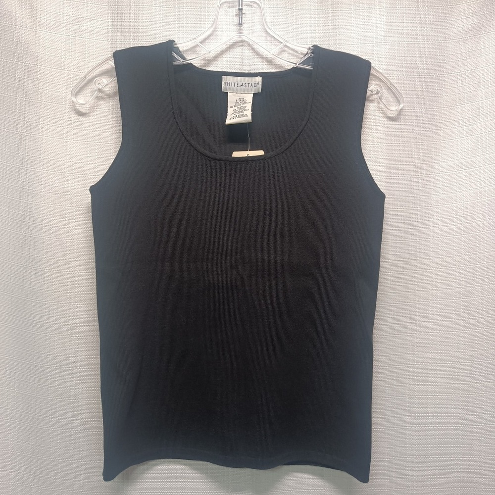 NWT White Stag Tank Top Women's S(4-6) Black U-Neck Casual Summer